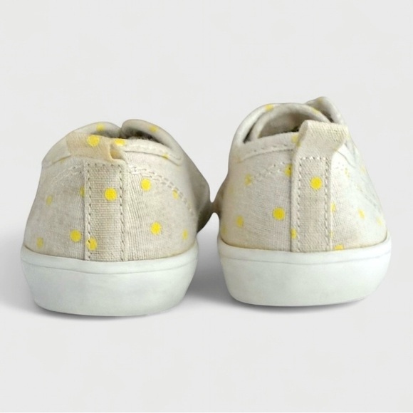 Girls Old Navy Lace-Up Yellow Polka Dot Canvas Sneakers Toddler Size 9 - Picture 5 of 7